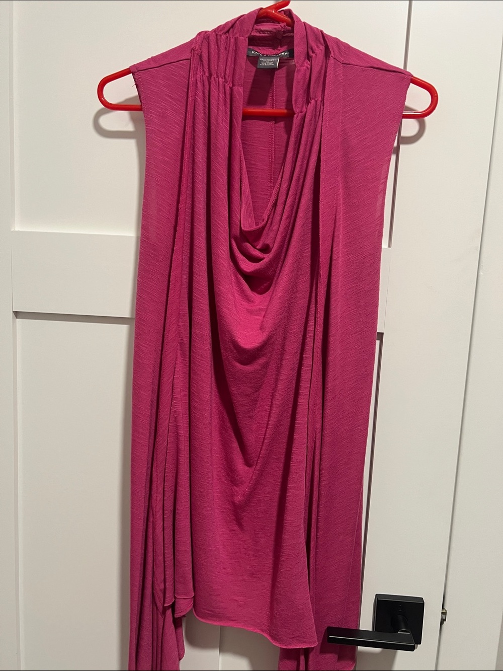 Kate & Mallory Sleeveless Cowl Neck Draped Top in Fuchsia